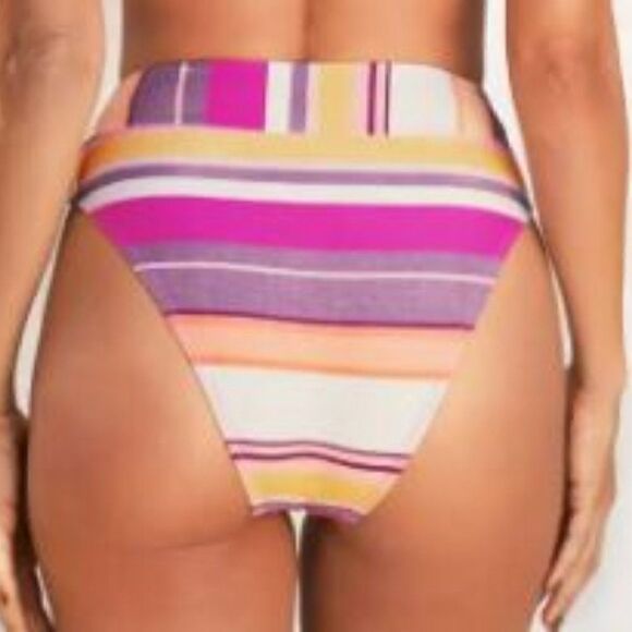 Stripped hipster bikini bottom by cupshe size large - Picture 2 of 2